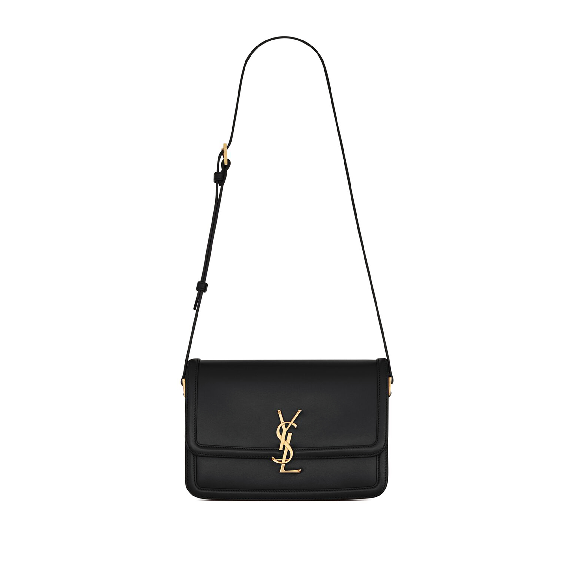 YSL SOLFERINO MEDIUM SATCHEL IN BOX SAINT LAURENT LEATHER 6343050SX0W1000 (23*16*6cm)